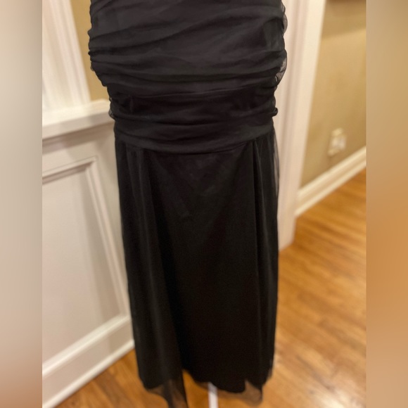 Eliza J Vintage Dress Size 18W Tulle Midi Black Spaghetti Straps Party Prom - Picture 6 of 12